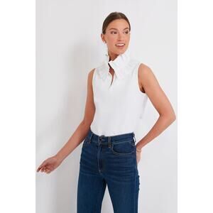 TUCKERNUCK White Sleeveless Bouvier Blouse Size XL NWT Retail $158 Tuckernuck
